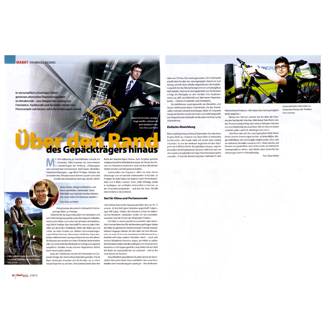 Startup LeaseRad 2010 in Special Interest-Magazin